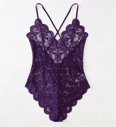 Floral Lace Teddy With Crisscross Back Picture Perfect Lingerie