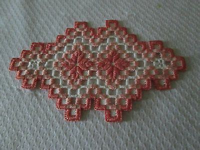 Hardanger Doily Norwegian Embroidery Hand Made Coral Lace Doilies