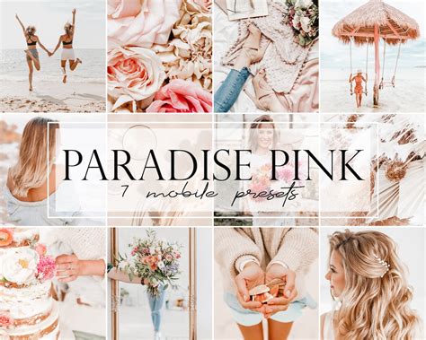 7 Lightroom MOBILE Presets Paradise Pink Mobile Lightroom Presets