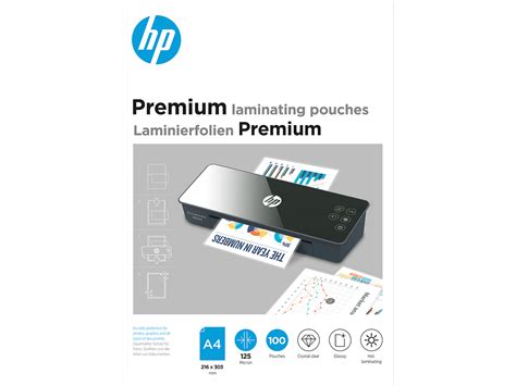 Hp Premium Laminating Pouches A4 9124 100sheets 125mic 908025440009