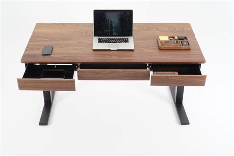 Woolsey Standing Desk with Three Drawers and Wireless Charging