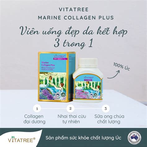 Mua Collagen Kết Hợp Nhau Thai Cừu Và Sữa Ong Chúa Vitatree Marine Collagen Plus Giúp Đẹp Da