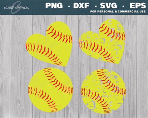 Softball SVG Softball SVG Bundle Softball Stitches SVG Heart