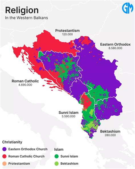 Religion In The Western Balkans By Geomapas Gr Maps On The Web