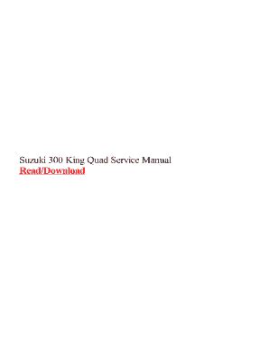 Suzuki King Quad 300 Service Manual Pdf - Fill Online, Printable ...