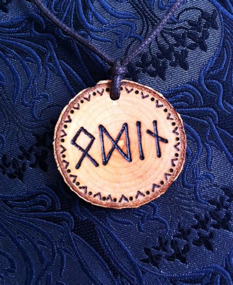 Odin Rune Wooden Pendant