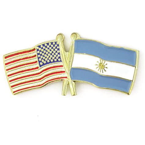 PinMart S USA And Argentina Crossed Friendship Flag Enamel Lapel Pin