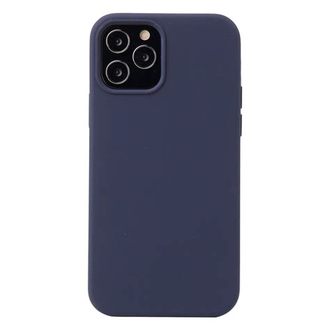 Solid Color Liquid Silicone Shockproof Protective Case For Iphone 13 Midnight Blue