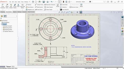 Half Section View In Solidworks Drawing