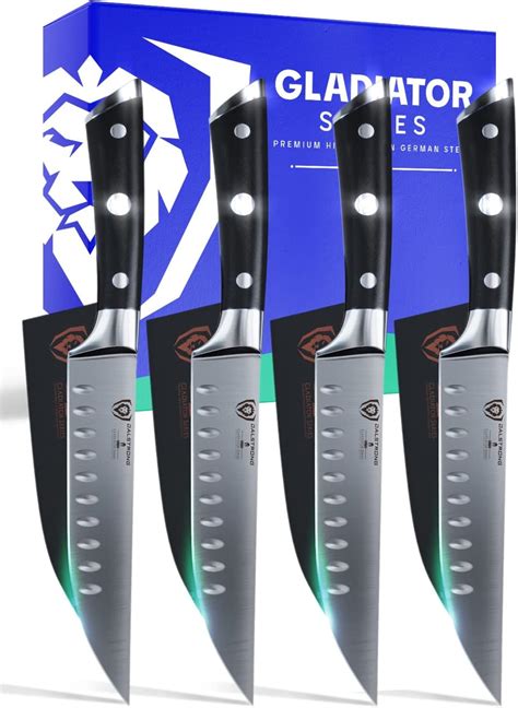 Dalstrong Steak Knife Set 4 Piece 5 Inch Straight Gladiator Series Elite