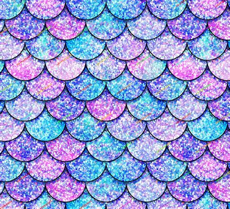 Holographic Glitter Mermaid Scales Seamless Digital Paper Etsy