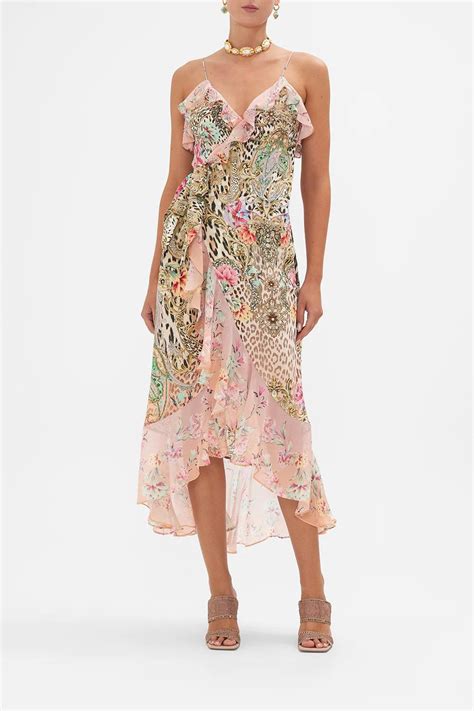 Camilla Long Wrap Dress With Frill Queen Atlantis Gypsett