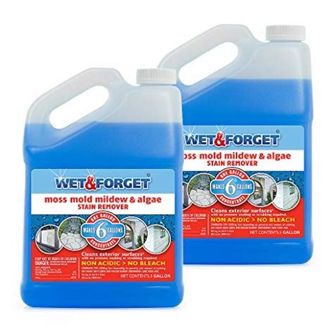 Wet And Forget 800006 Moss Mold Mildew And Algae Stain Remover 1 Gal Pack Of 2