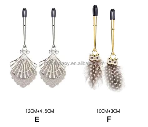 Pair Feather Metal Bells Nipple Clamps SM Nipple Ring Flirting Teasing Sex Toys Bondage Kit