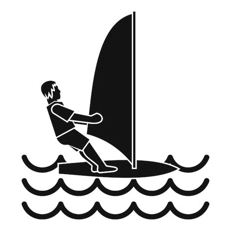 Mann Auf Windsurf Symbol Einfache Illustration Von Mann Auf WindSurf