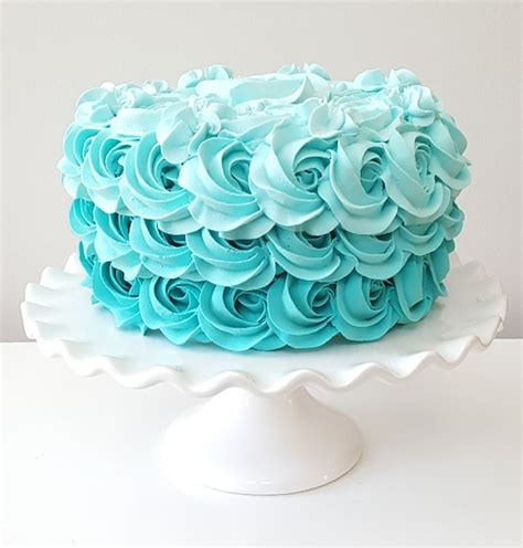 Blue Rosette Cake