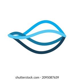 Abstract Blue Color Line Wave Logo Stock Vector (Royalty Free ...