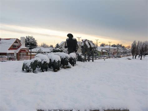 Plaza El Ovejero Punta Arenas Invierno Arena Oto O Invierno