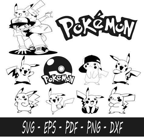 Pokemon Svg Pokemon Png Bundle Pokemon Clipart Pikachu Bundle