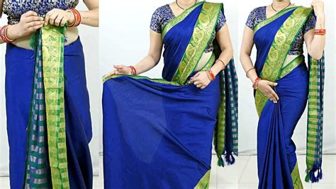 Cotton Silk Saree Draping Step By Step Easy Saree Draping Tutorial