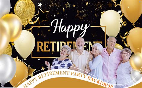 Extra Large Black And Gold Retirement Party Banner 708 X 433 Inch