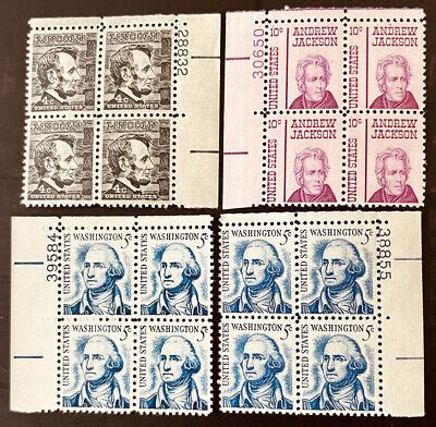 Us B President Plate Blocks Mnh Ebay