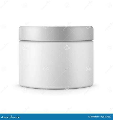 Round White Matte Plastic Jar For Cosmetics Stock Vector Illustration