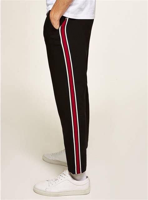 Black Side Stripe Smart Joggers Mens Trousers Clothing Topman