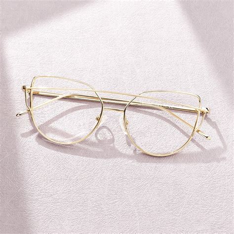 Selina Gold Rim Fashion Aviator Eyeglass Frames Vooglam