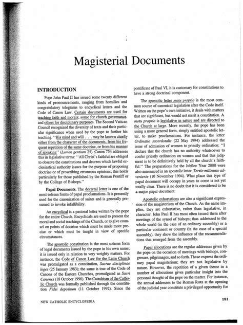 Catholic Magisterial Documents Pdf