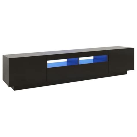 JILL SALE Meuble TV Banc TV Buffet de TV avec lumières LED Noir