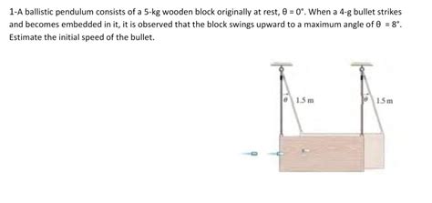 Solved A Ballistic Pendulum Consists Of A Kg Wooden Chegg