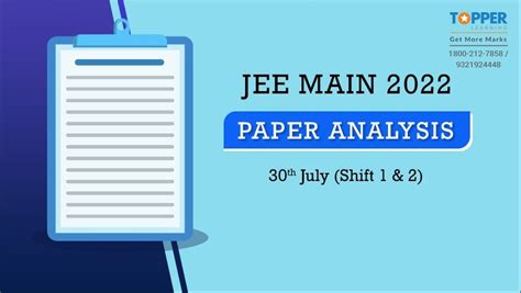 Get Jee Main 2022 Paper Analysis 30th July Shift 1 And 2 Topperlearning