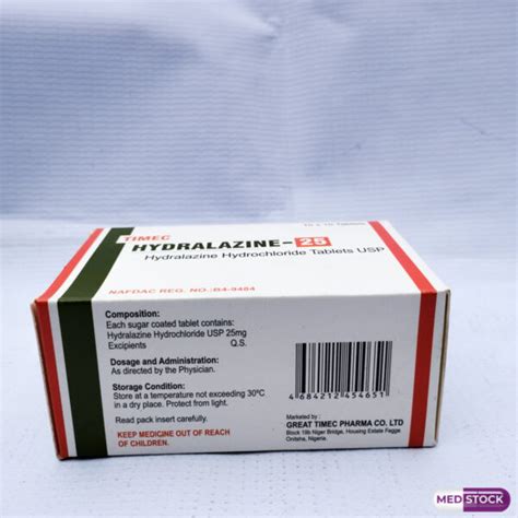 Hydralazine 25 Medstock