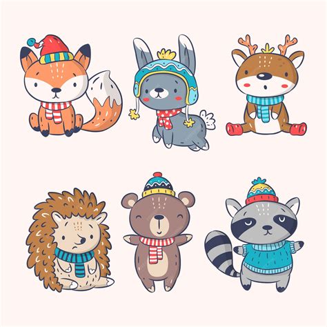 Winter Animals Clip Art