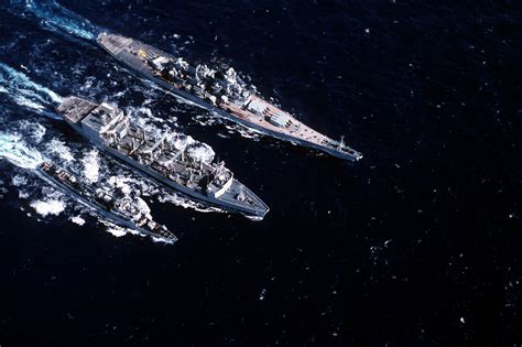 A Starboard Bow View Of The Replenishment Oiler Uss Kansas City Aor 3