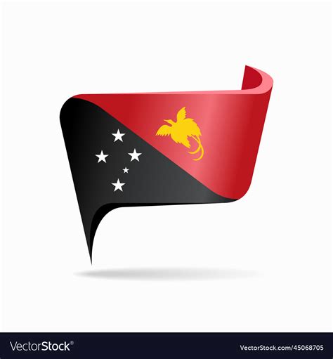 Papua New Guinea Flag Map Pointer Layout Vector Image