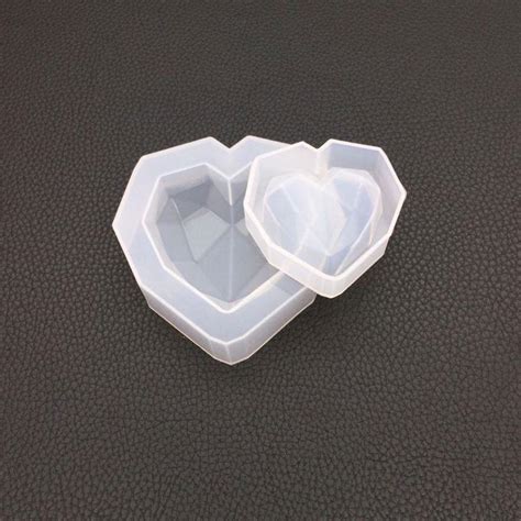 Silicone 3D Diamond Geometry Heart Mold For Cakes Mousse Pastry