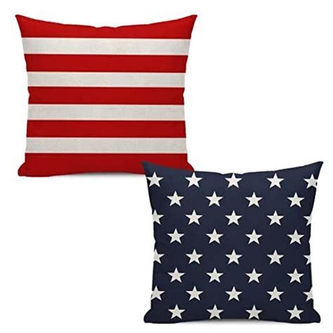 4th Of July Throw Pillow Cover 18x18 Inch Set Of 2 Red 18 X 18 Inch