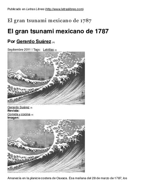 Pdf El Gran Tsunami Mexicano De 1787 G Suarez And Gerardo Suarez