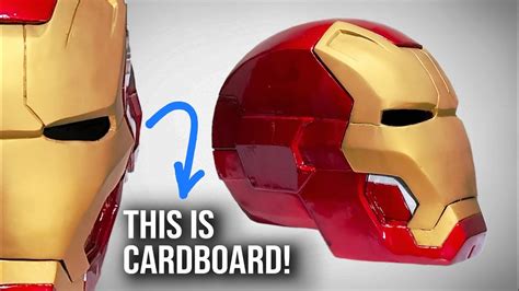 Iron Man Mark 42 Helmet Made Out Of Cardboard And Some Stuff Tutorial Youtube