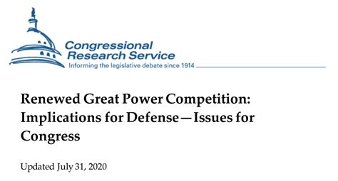 Renewed Great Power Competition”—latest Edition Of Timely New