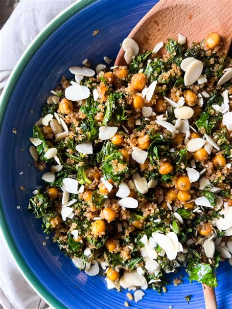 Baked Kale Salad With Crispy Quinoa And Chickpeas