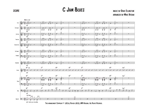 C Jam Blues Arr Mike Hyziak By Duke Ellington Sheet Music For