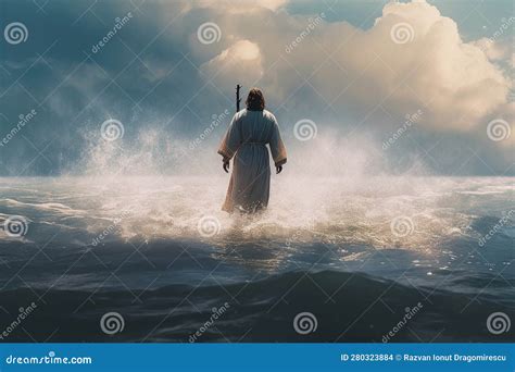 Jesus Walking On The Water. This Artwork Portrays The Miraculous Event ...