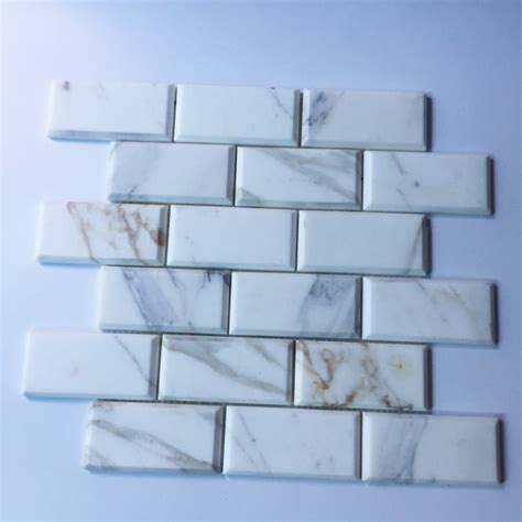 Calacatta Gold Marble Mosaic Tile Subway | Qinyuan Stone