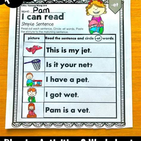 Phonics Worksheets Cvc Short Vowels Roll And Read Sentences Etsy