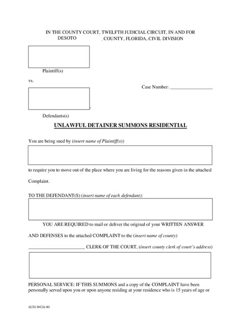 Fillable Online Unlawful Detainer Forms And Instructions Fax Email Print Pdffiller