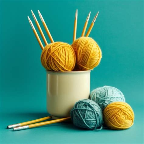 Premium Ai Image Colorful Knitting And Wool Materials