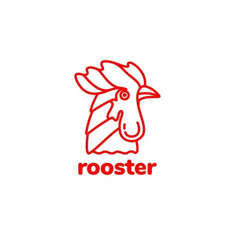 head art red rooster logo design 11324478 Vector Art at Vecteezy